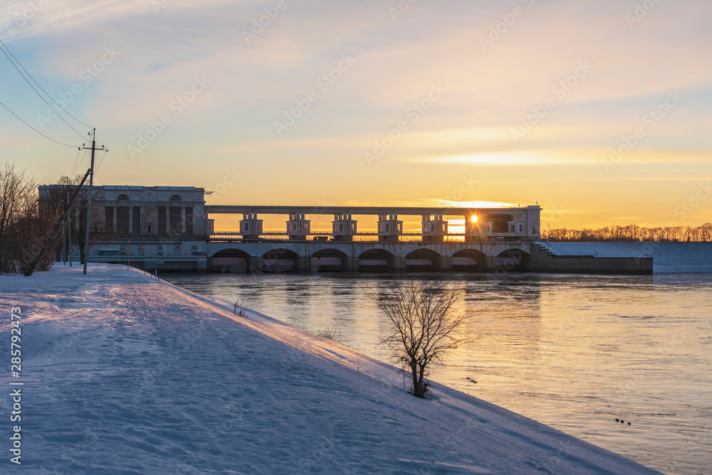 Hydroelectric Power Plant. Town of Uglich, Russia	