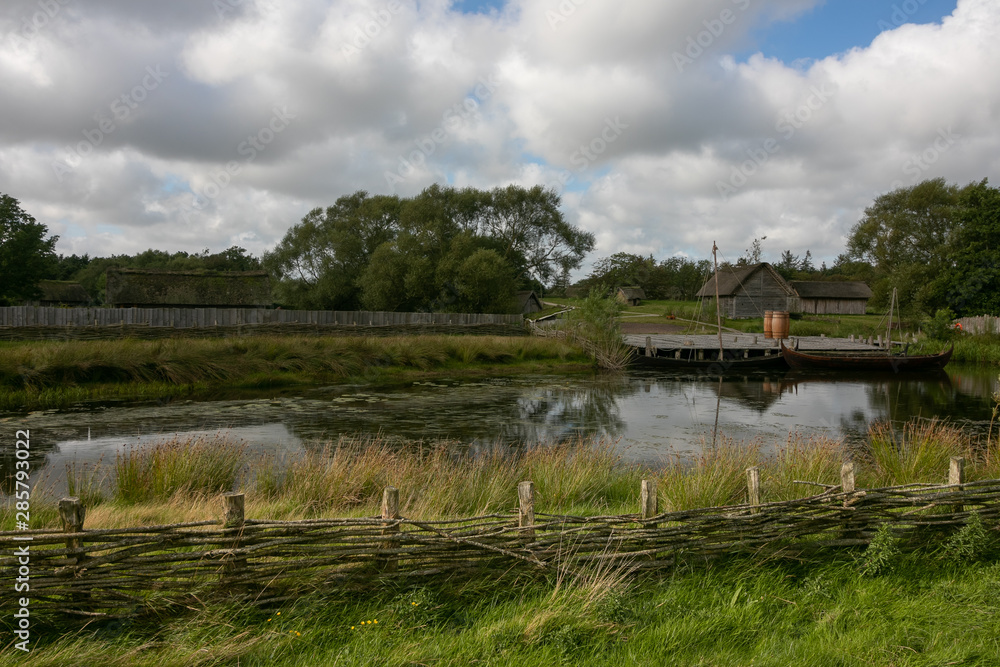 viking settlement with harbour in Ribe Denmark viking settlement with harbour in Ribe Denmark