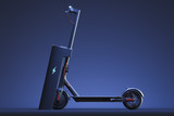 Electric scooter with electric charger. eco alternative transport concept. 3d rendering