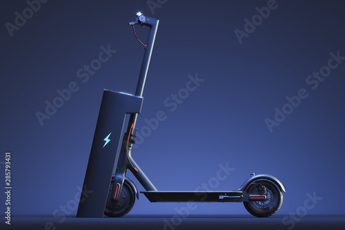 Obraz na plátně Electric scooter with electric charger