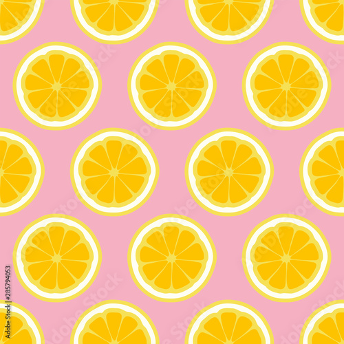Oranges seamless pattern. Vector illustration. Orange slices citrus background