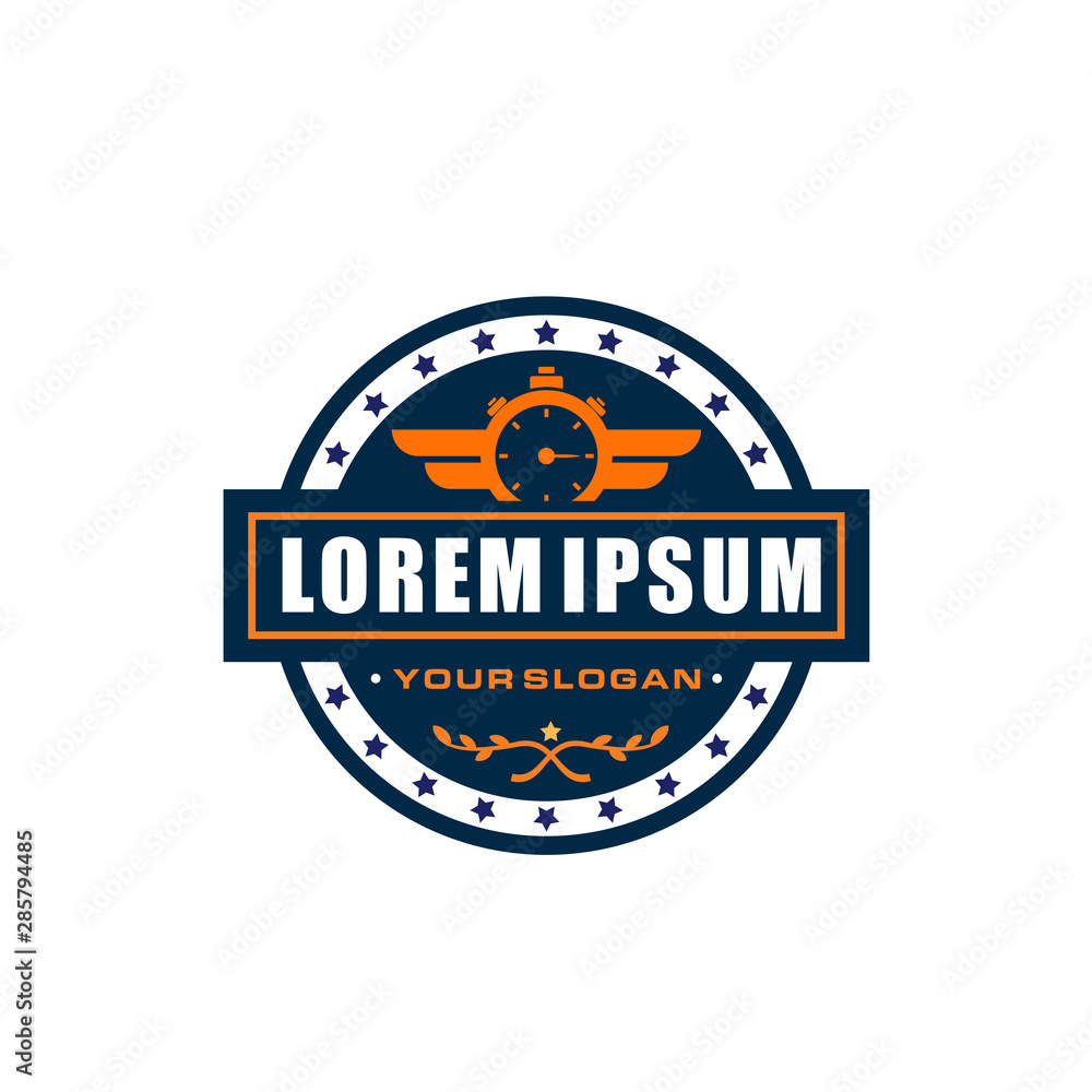 Logo Badge With time icon for automotive product Logo Badge With time icon for automotive product