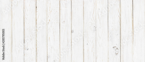 Photographie white wood texture background, wide wooden plank panel pattern