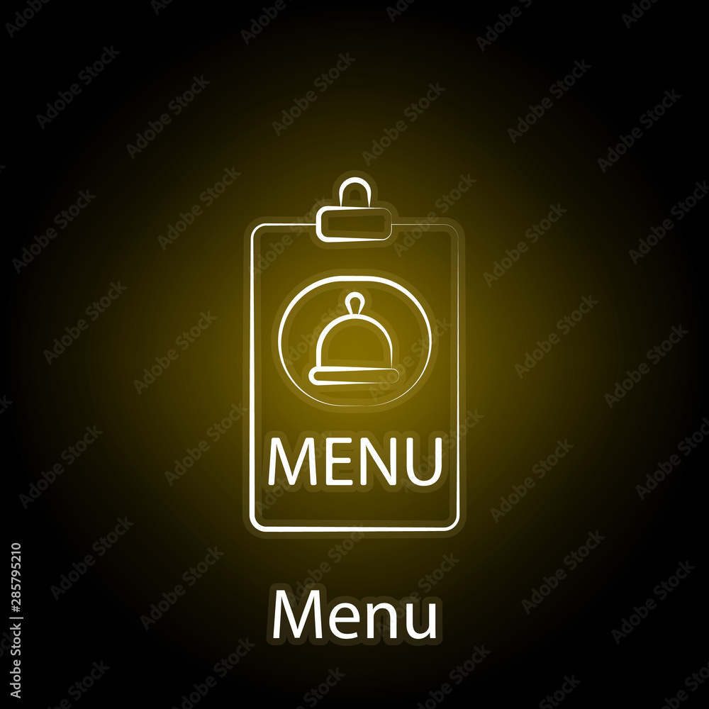 Obraz premium fast food menu line neon icon. Element of food illustration icon. Signs and symbols can be used for web, logo, mobile app, UI, UX