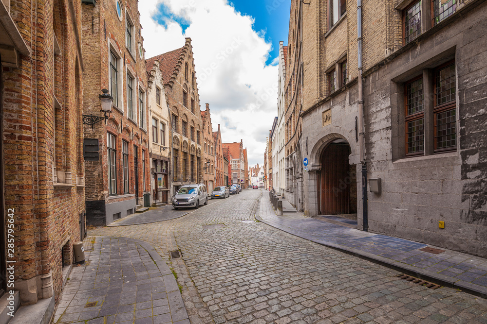 Street in Bruges (Belgium).