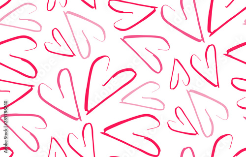 Love heart pattern background textile wallpaper hand drawn art template