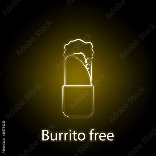 fast food burrito, free line neon icon. Element of food illustration icon. Signs and symbols can be used for web, logo, mobile app, UI, UX
