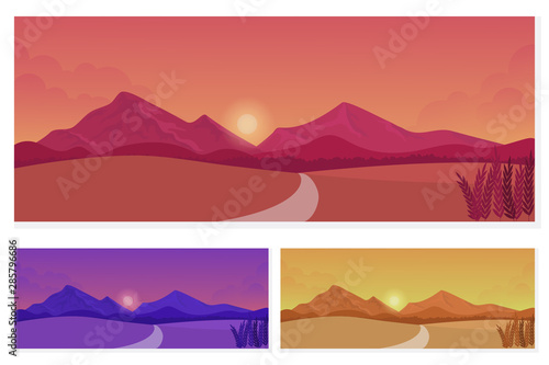 Fototapeta Naklejka Na Ścianę i Meble -  mountain scenery vector illustration