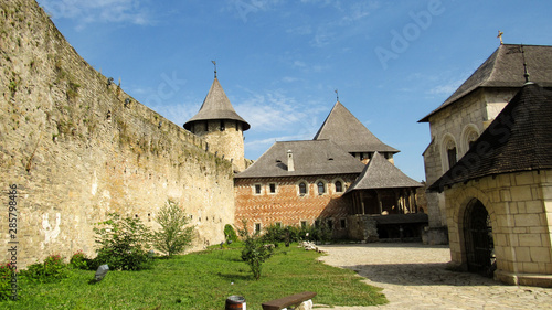 the courtyard of Khotyn fortress  fortification complex located on the right bank of the Dniester River in Khotyn  Chernivtsi Oblast  province  of western Ukraine . 06.08.2019