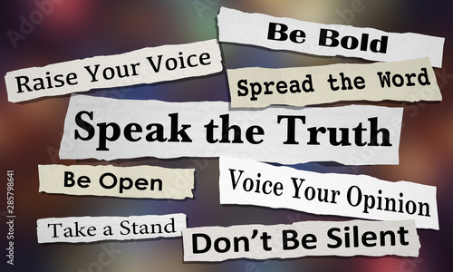 Speak the Truth Share Opinion Spread Your Voice Headlines 3d Illustration