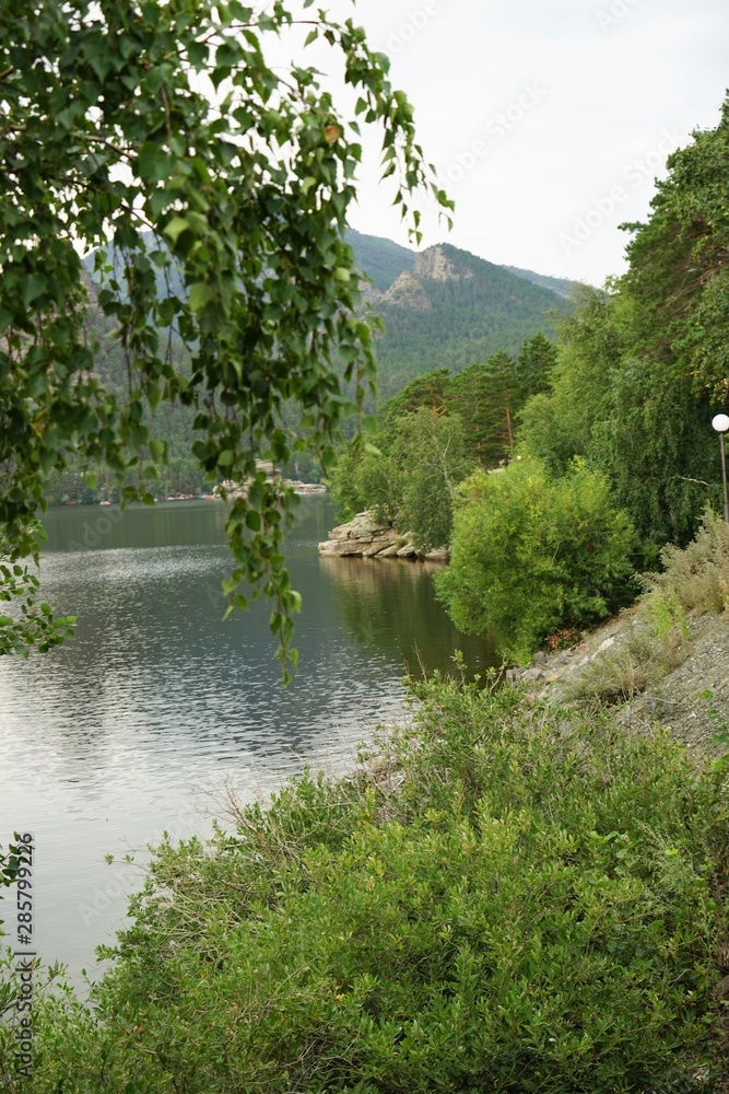 Panoramic view on lake in the mountains Panoramic view on lake in the mountains