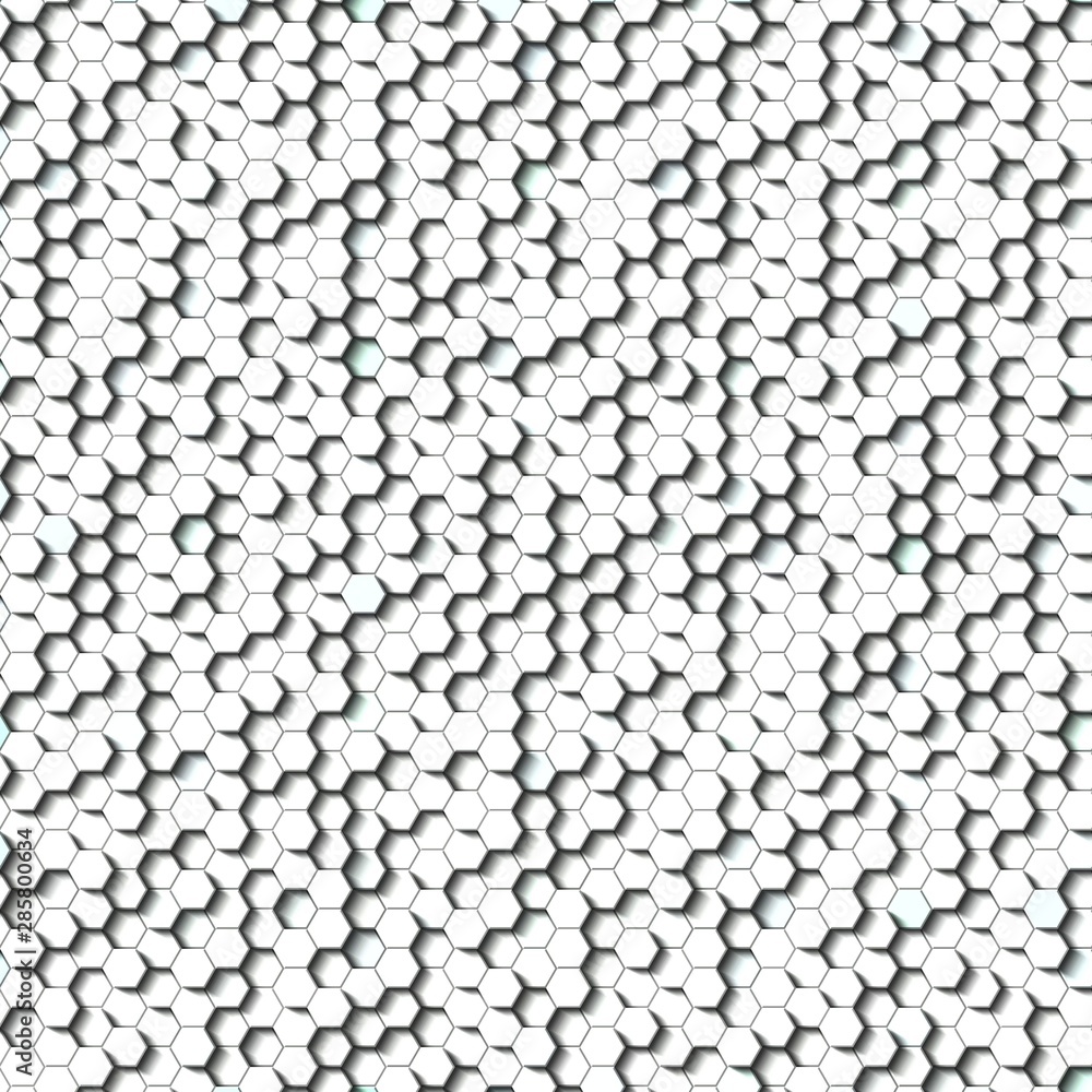 Honeycomb Light Grey, Silver, grid seamless background or Hexagonal cell Honeycomb Light Grey, Silver, grid seamless background or Hexagonal cell