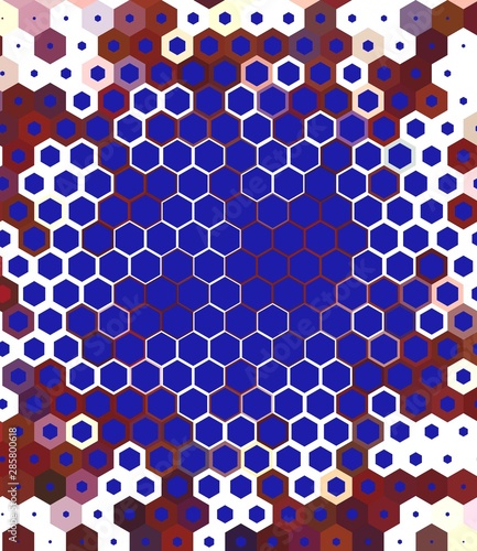 Honeycomb Dark blue, grid seamless background or Hexagonal cell