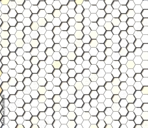 Honeycomb Light Grey  Silver  grid seamless background or Hexagonal cell