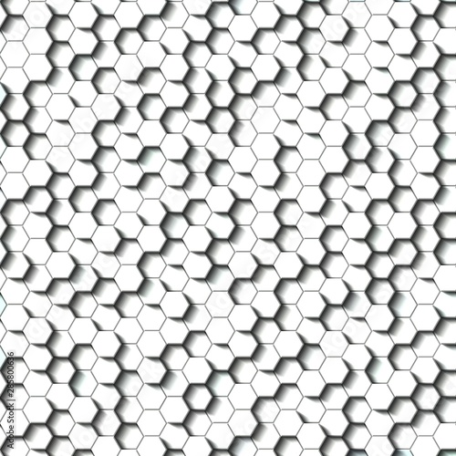 Fototapeta Naklejka Na Ścianę i Meble -  Honeycomb Light Grey, Silver, grid seamless background or Hexagonal cell