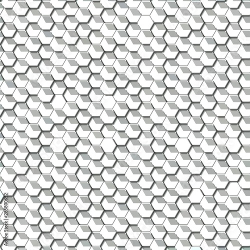 Honeycomb Light Grey  Silver  grid seamless background or Hexagonal cell