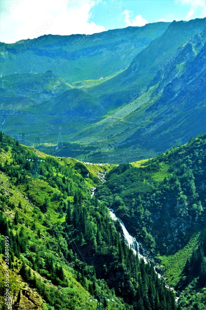 Fototapeta premium Balea waterfall seen from above