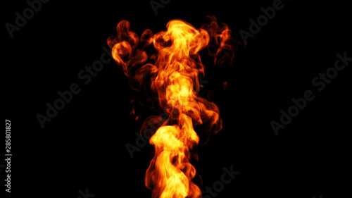 Dynamic Fire Flame Design. 3d illustration.