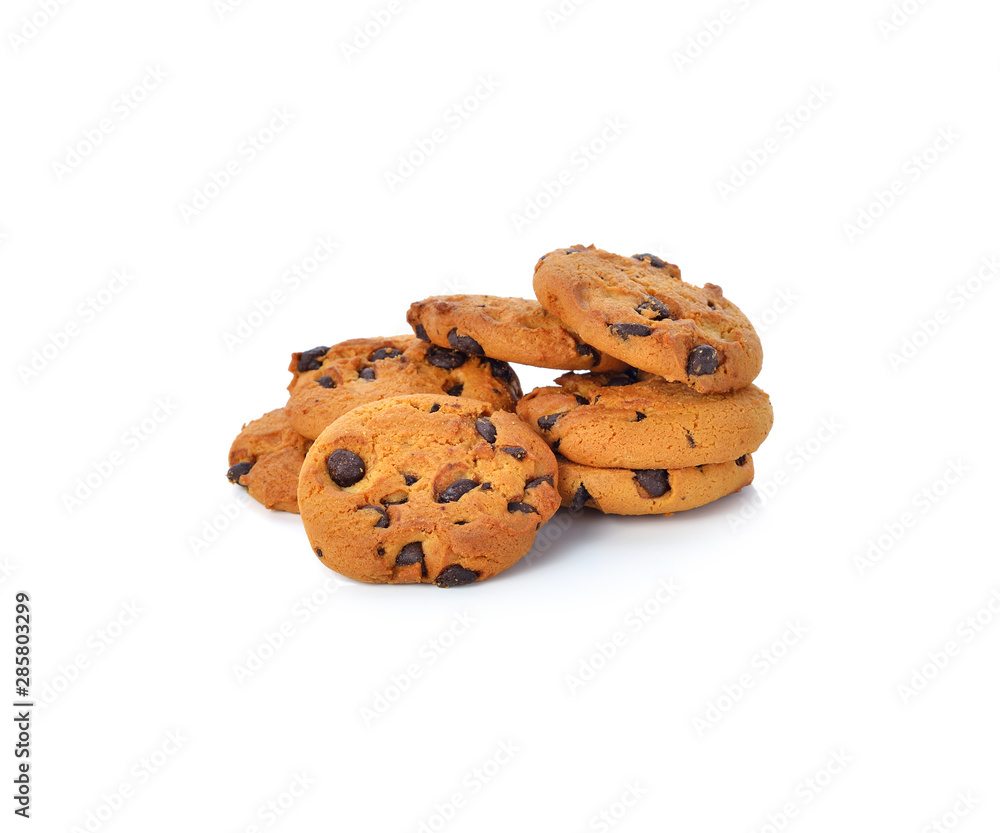 Chocolate chip cookie on white Chocolate chip cookie on white