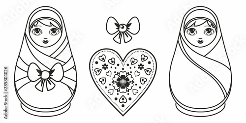 Russian nesting dolls Matryoshka. Babushka doll