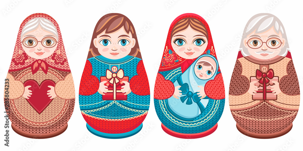 Babushka nesting dolls on sale