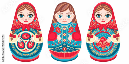 Russian nesting dolls Matryoshka. Babushka doll