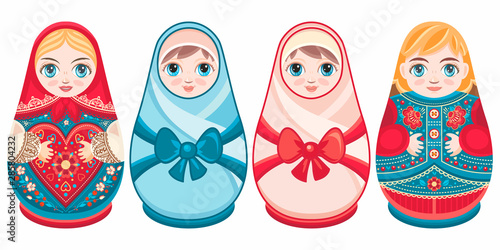 Russian nesting dolls Matryoshka. Babushka doll