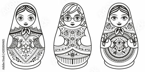 Russian nesting dolls Matryoshka. Babushka doll