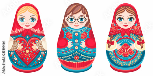 Russian nesting dolls Matryoshka. Babushka doll