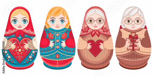 Russian nesting dolls Matryoshka. Babushka doll