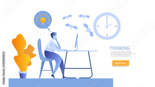 man working and thinking for idea