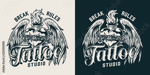 Vintage tattoo studio emblem