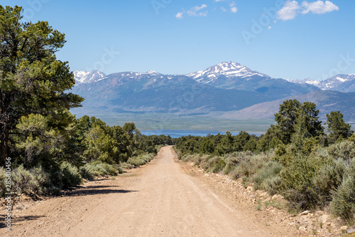 The Eastern Sierra mountain range as seen from Masonic Road, a dirt road in Bridgeport, California leading to the Chemung Mine photo
