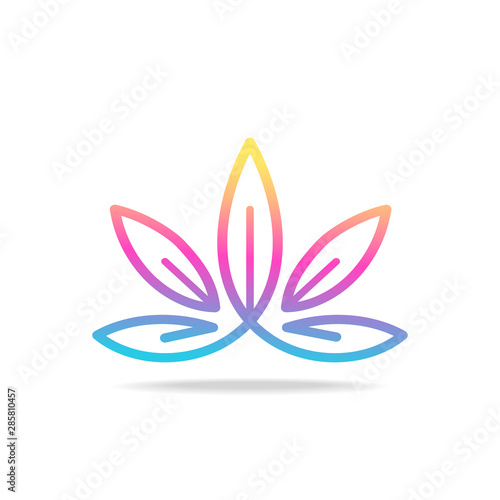 Rainbow plant logo sign design. Vector image.