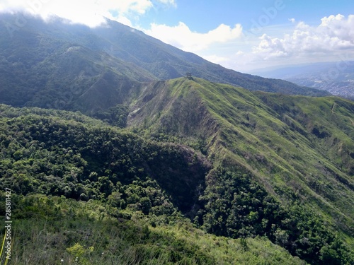 Mountain landscape seen from Avila in Caracas Venezuela
