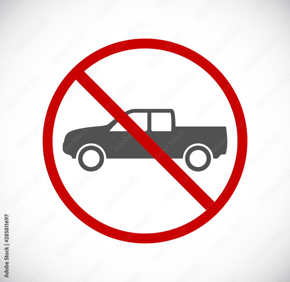 car pickup forbidden sign car pickup forbidden sign
