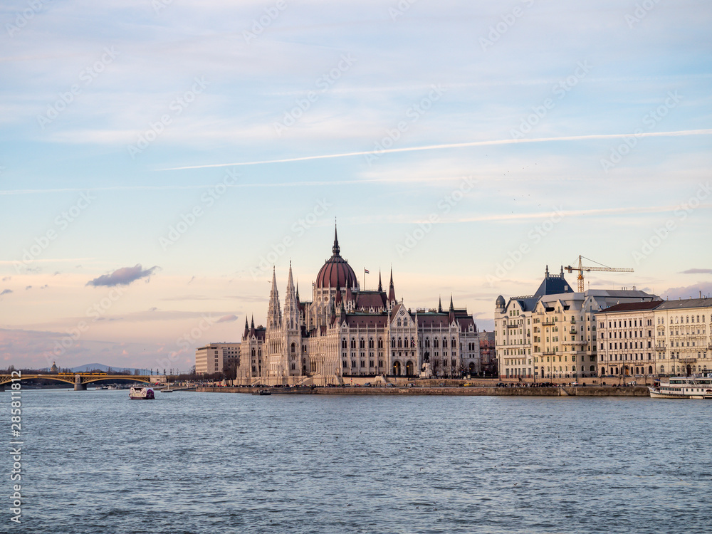 Fototapeta premium The Hungarian Parliament Building, also known as the Parliament of Budapest after its location, is the seat of the National Assembly of Hungary, a notable landmark of Hungary