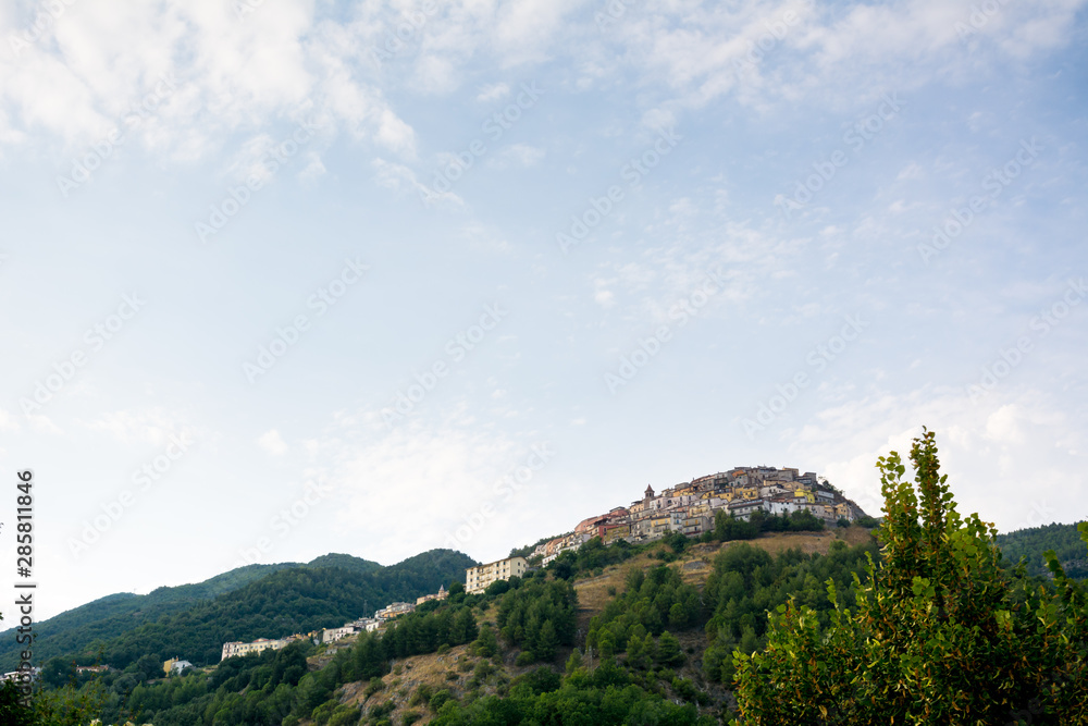 Horizontal Shot of the Town of Castelluccio Superiore, in Basilicata