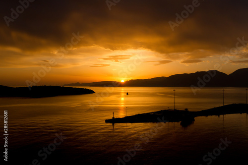 Sunset in Agios Nikolaos, Crete, Greece 