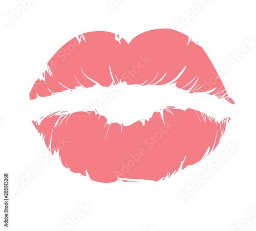 Hand Drawn Lips Vector Illustration, Valentine s day element design, beauty