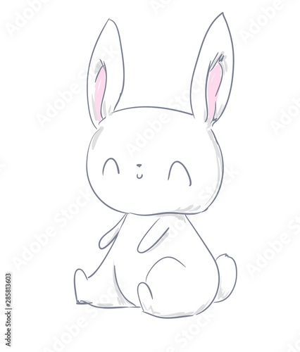 cute rabbit vector illustration. Children's print and poster. © Alsu Art