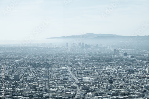 Aerial view of Los Angeles city, California, USA