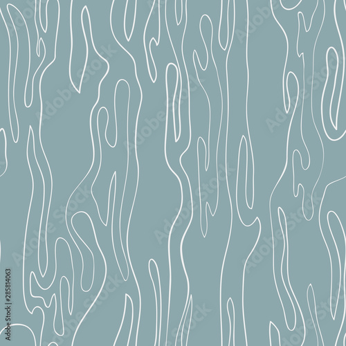 Wavy line pattern. Blue vertical wavy lines with a vertical direction on gray background © Olga