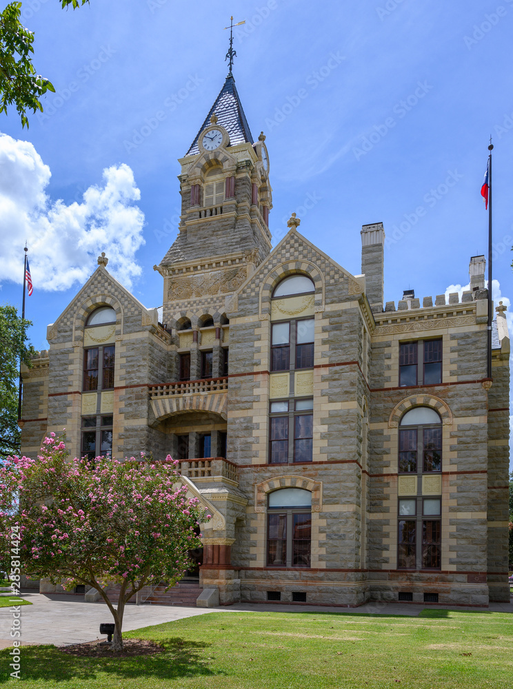 Obraz premium Town Square and Historic Fayette County Courthouse built in 1890. La Grange City in Fayette County in Southeastern Texas, United States