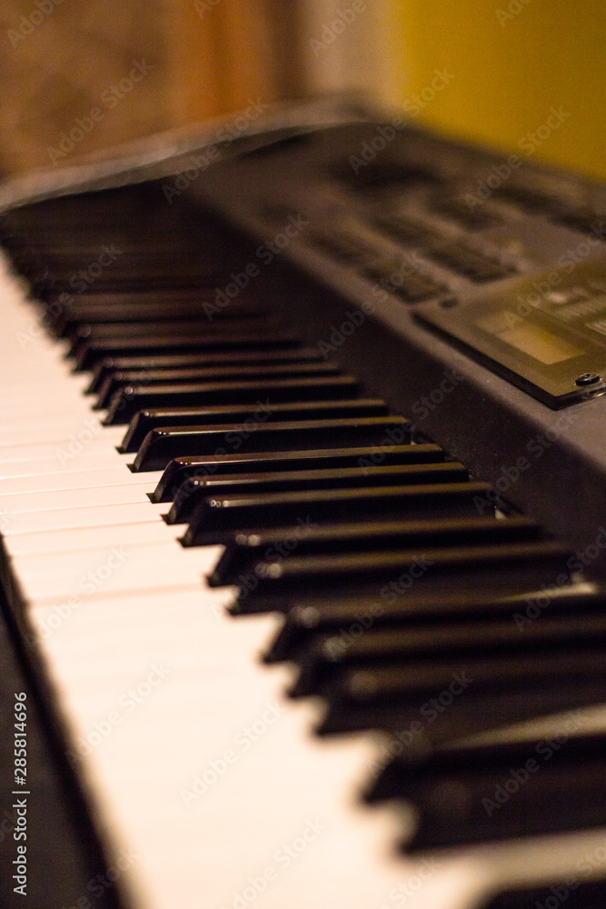 piano keyboard closeup