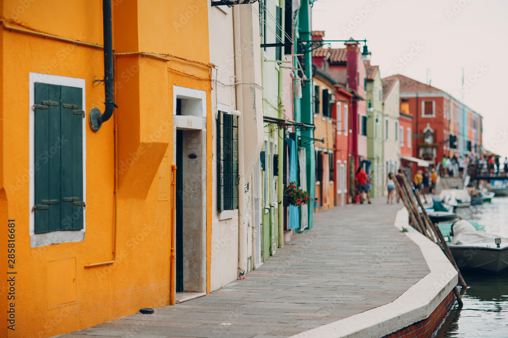 The island and the colorful city of Burano, Veneto, Italy