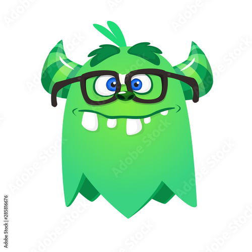 Funny cartoon monster. Vector Halloween illustration