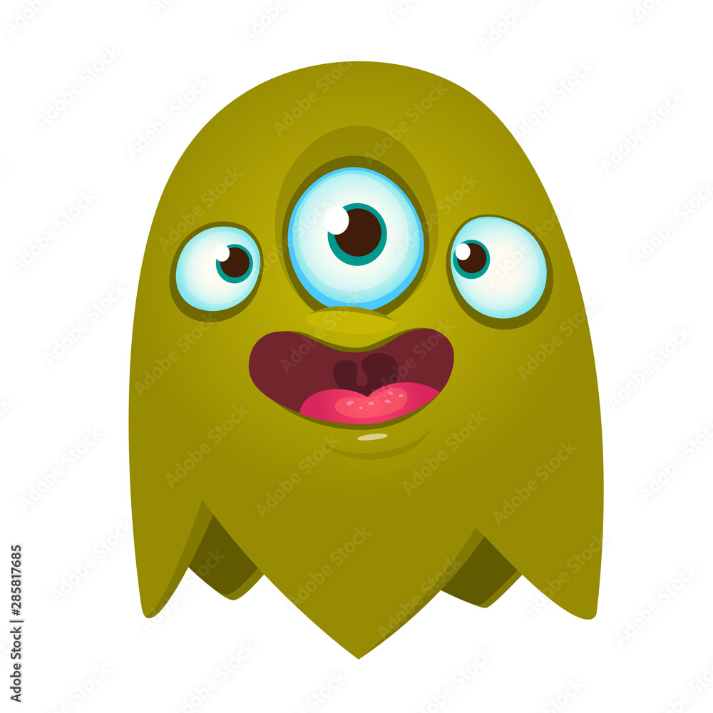 Obraz premium Funny cartoon monster. Vector Halloween illustration