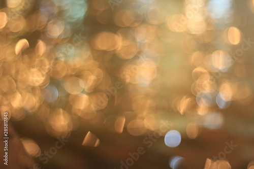 Night twilight blurred bokeh floating market water front, abstract background
