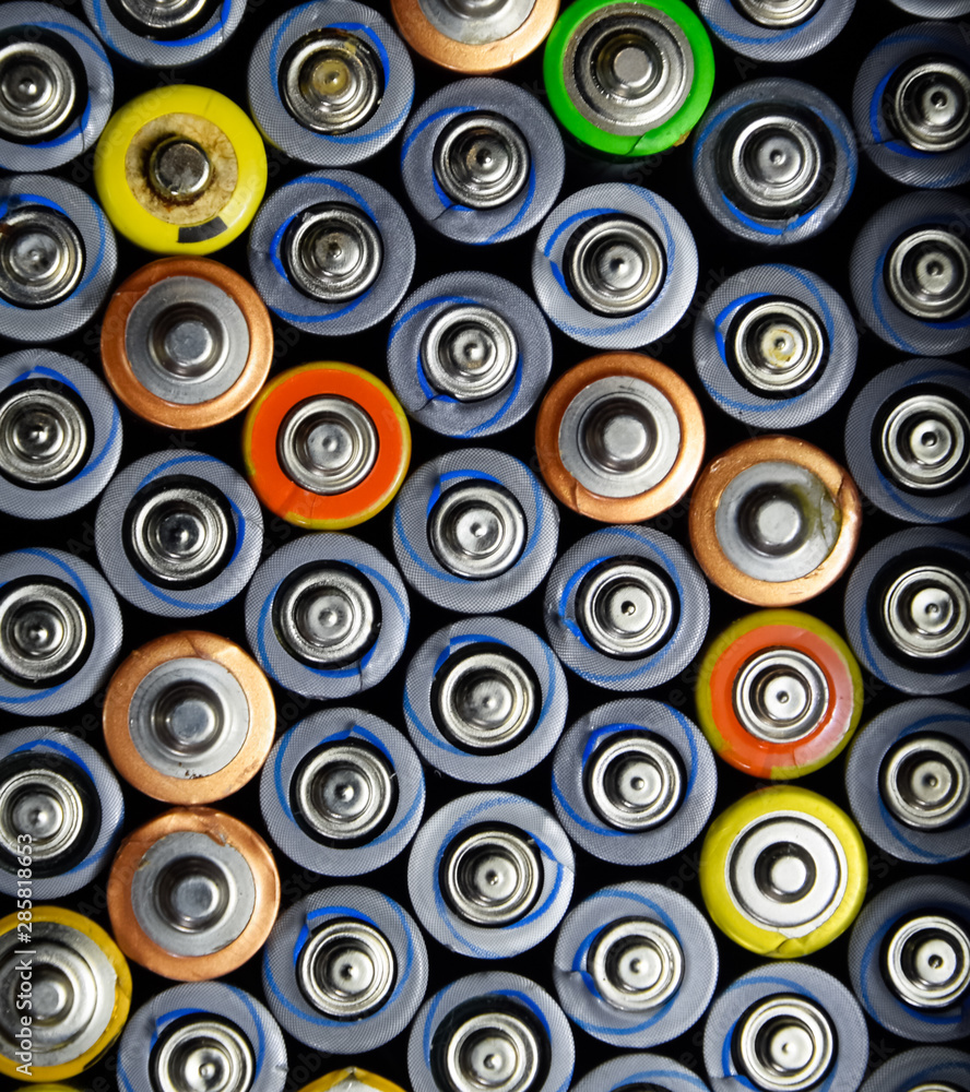 Salt and alkaline batteries, source of energy for portable technology. AAA and AA batteries Salt and alkaline batteries, source of energy for portable technology. AAA and AA batteries